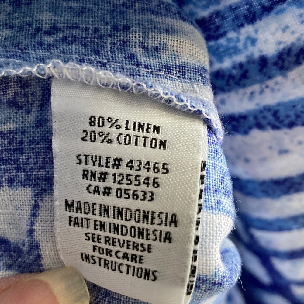 NWT Habitat Blue & White Palazzo Pants: Linen Blend  Fabric - Picture 6 of 8